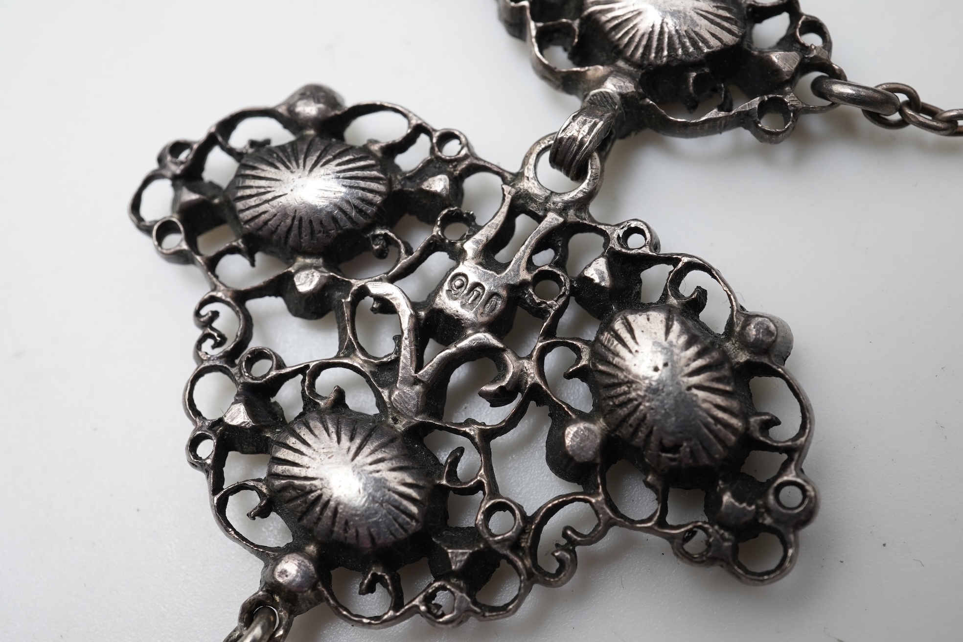 A silver and paste necklace, early 20th century